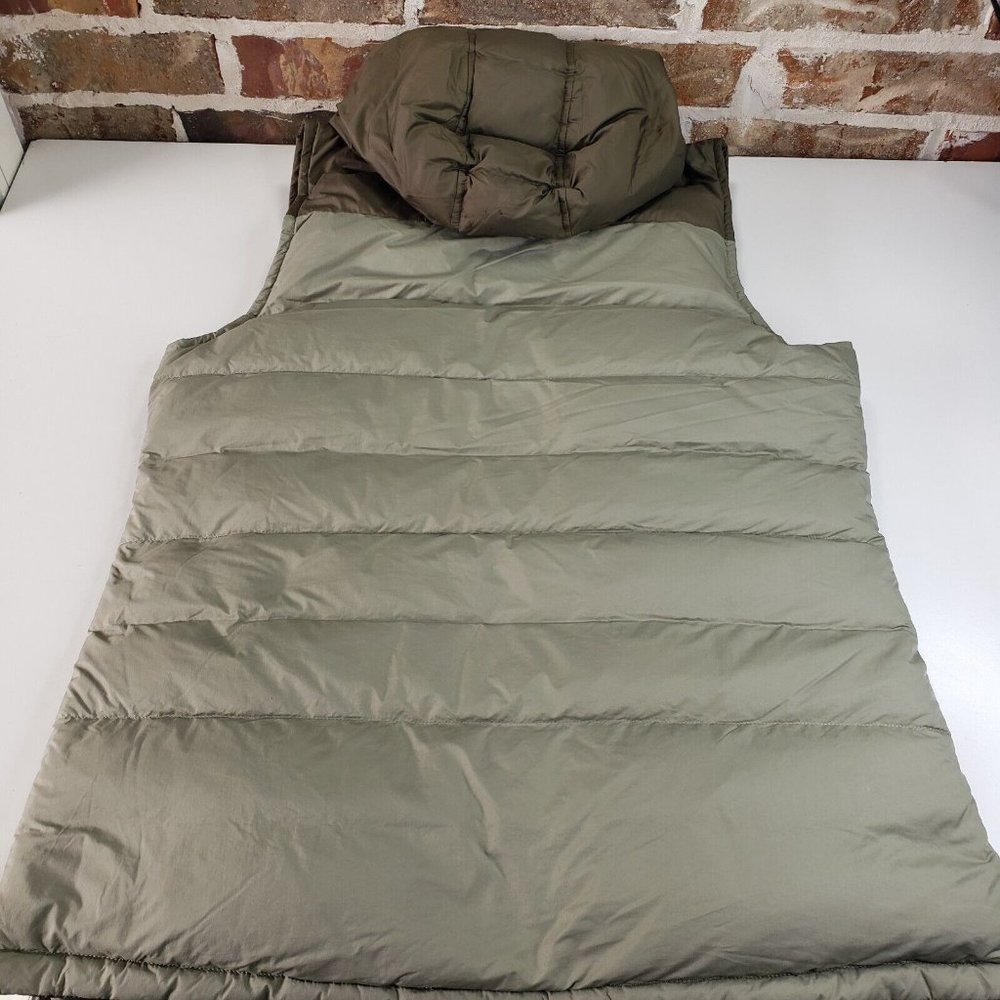 Prana Reversible Down Puffer Hooded Vest Ice Thistle Women Sz Large Sage Green - Picture 6 of 8